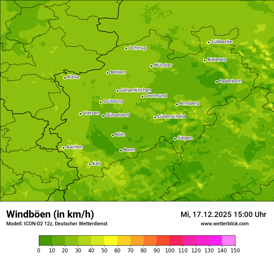 Modellkarten Windgeschwindigkeit