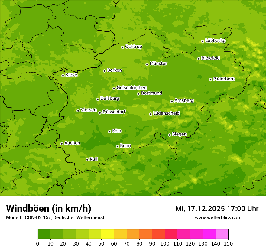 Modellkarten Windgeschwindigkeit