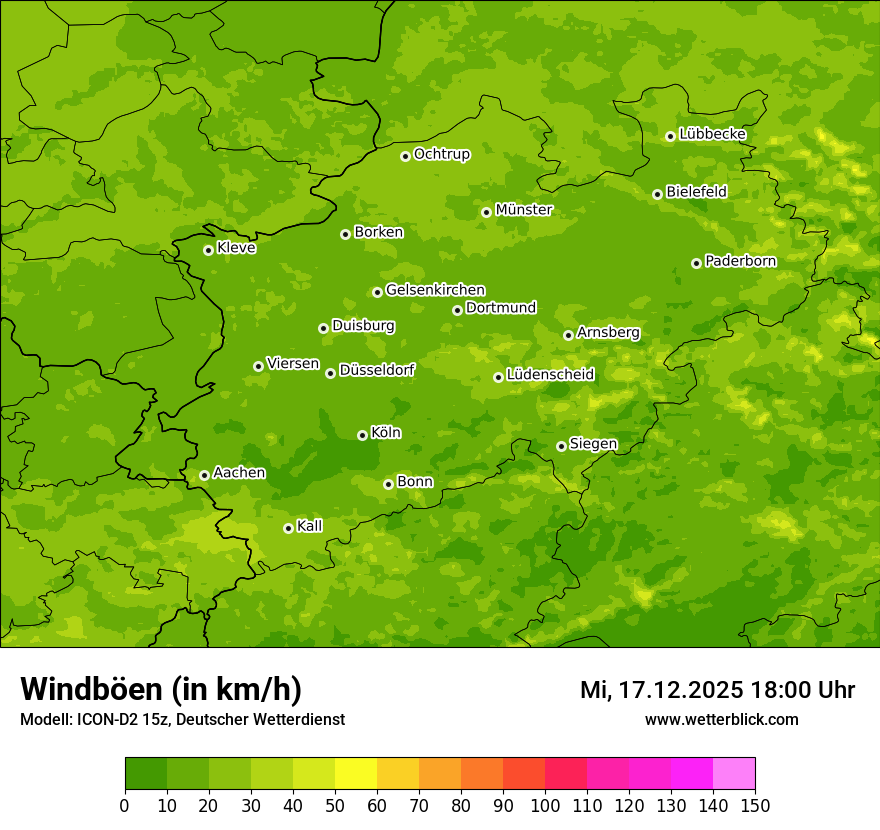 Modellkarten Windgeschwindigkeit