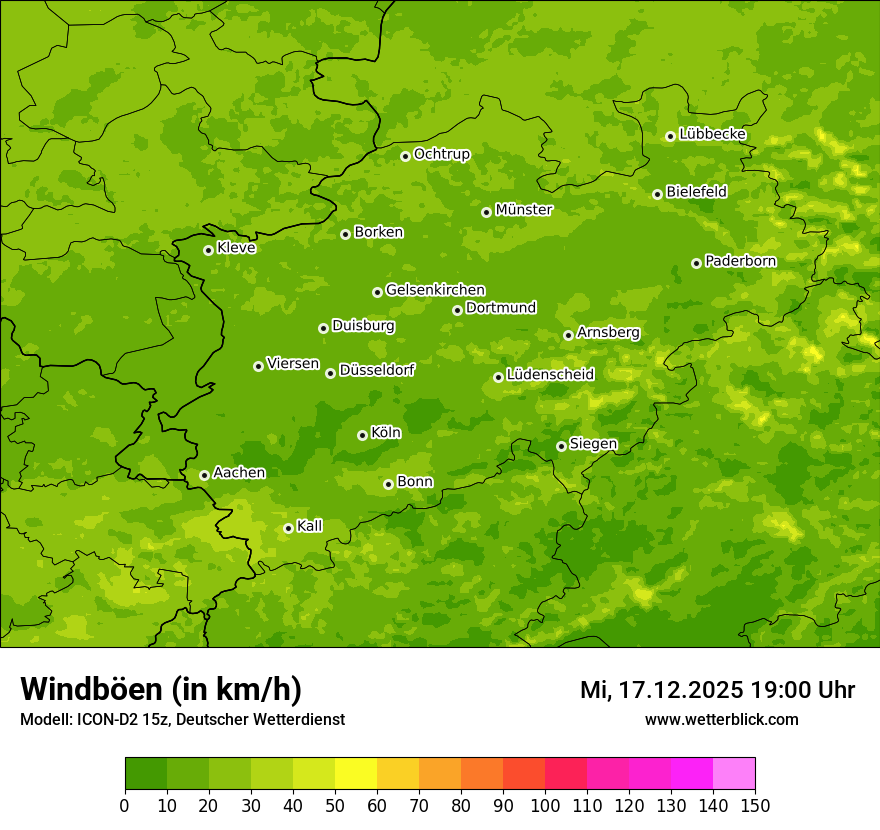 Modellkarten Windgeschwindigkeit