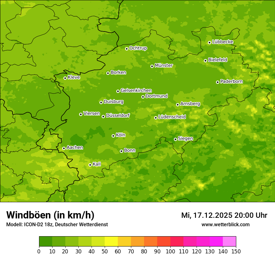 Modellkarten Windgeschwindigkeit