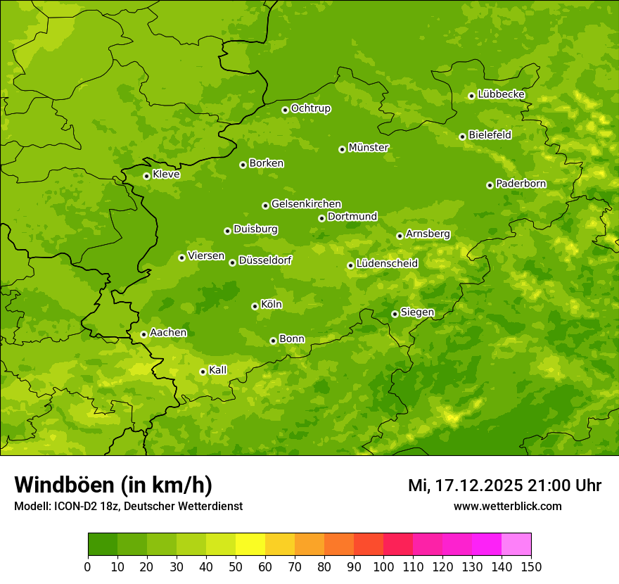 Modellkarten Windgeschwindigkeit