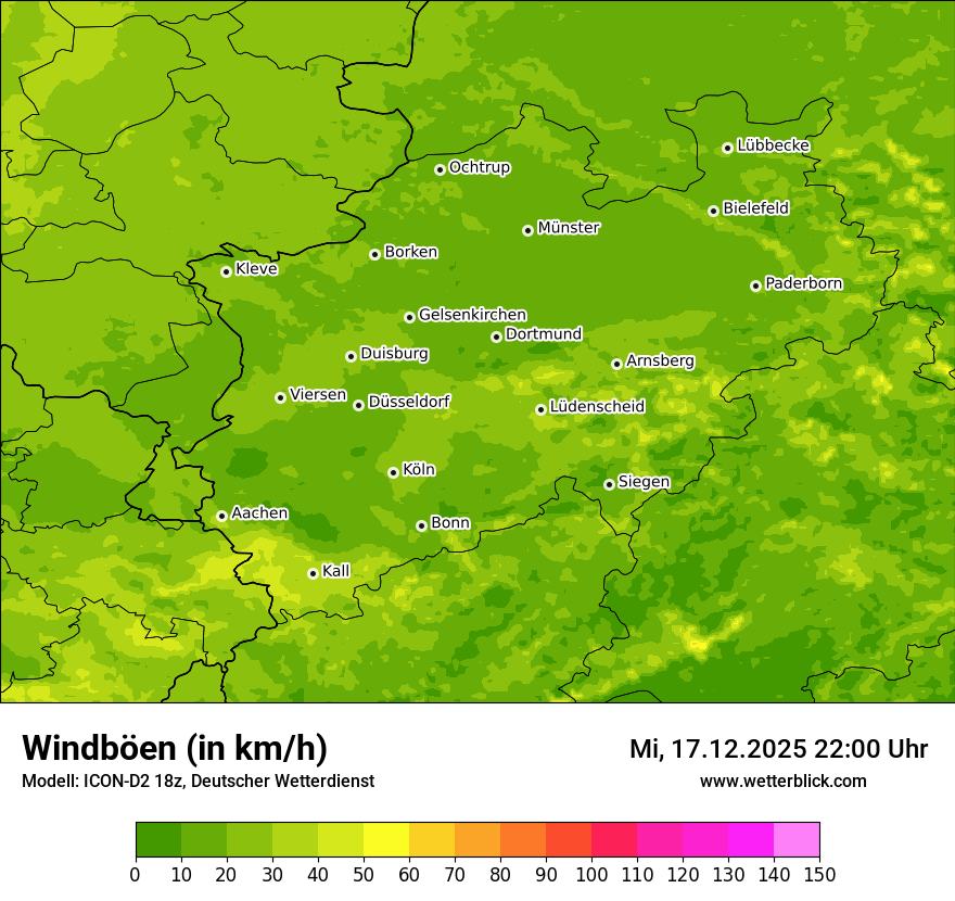 Modellkarten Windgeschwindigkeit