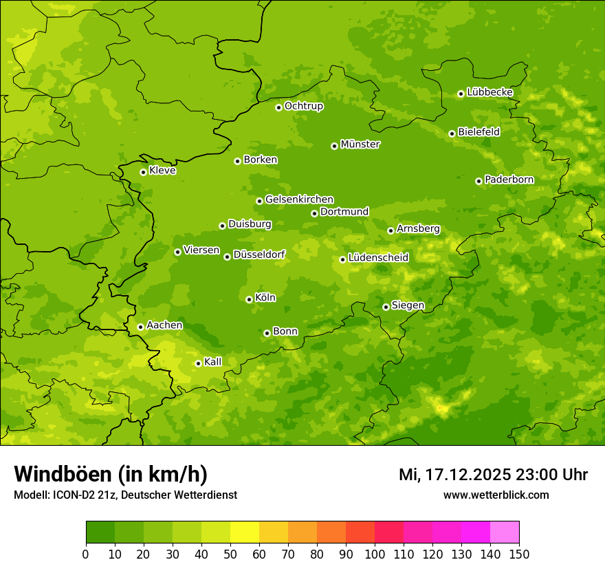 Modellkarten Windgeschwindigkeit