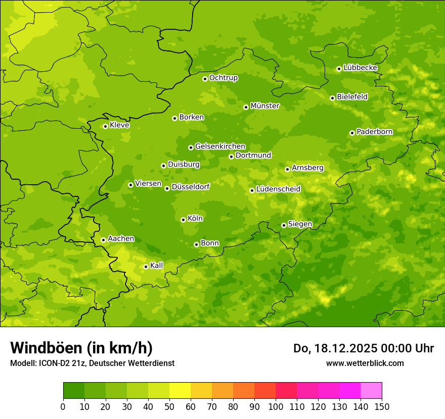 Modellkarten Windgeschwindigkeit