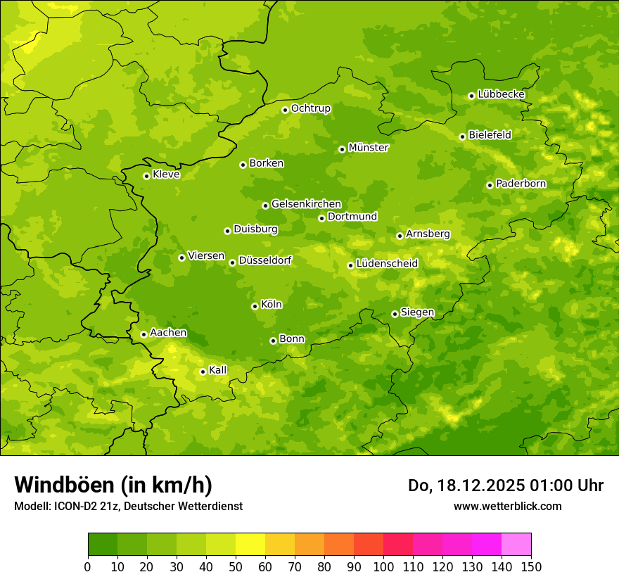 Modellkarten Windgeschwindigkeit