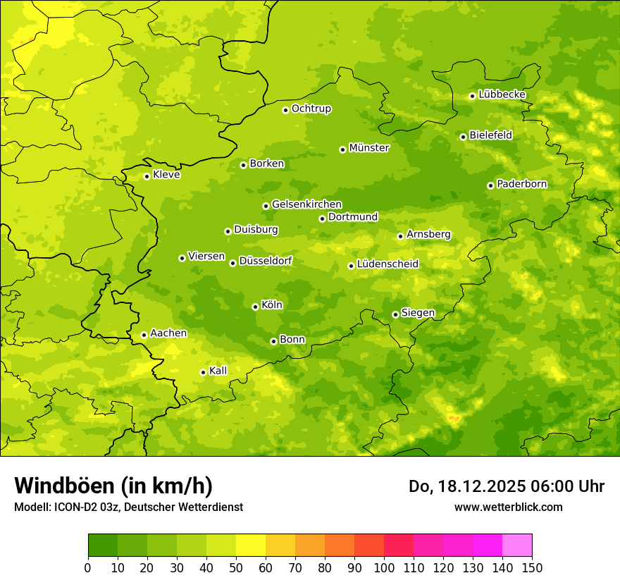 Modellkarten Windgeschwindigkeit