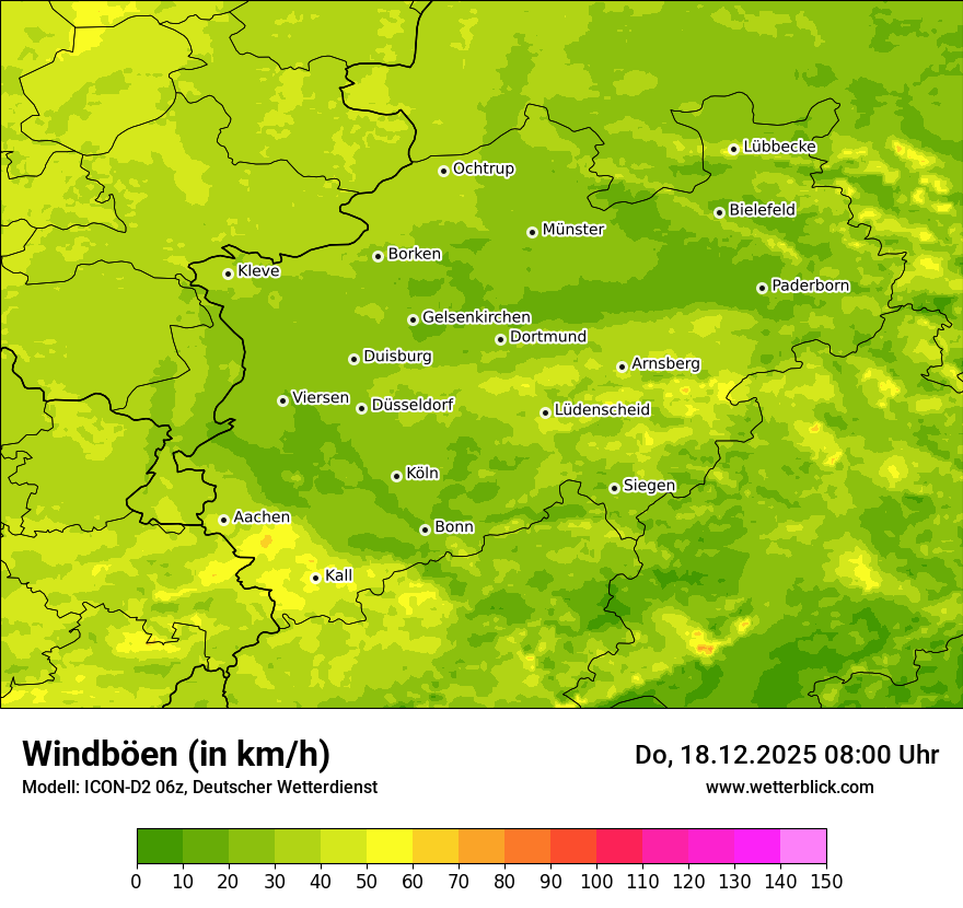 Modellkarten Windgeschwindigkeit