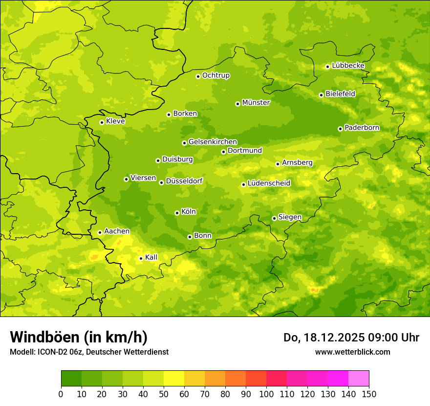 Modellkarten Windgeschwindigkeit