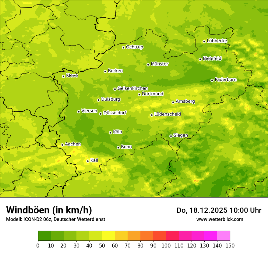 Modellkarten Windgeschwindigkeit