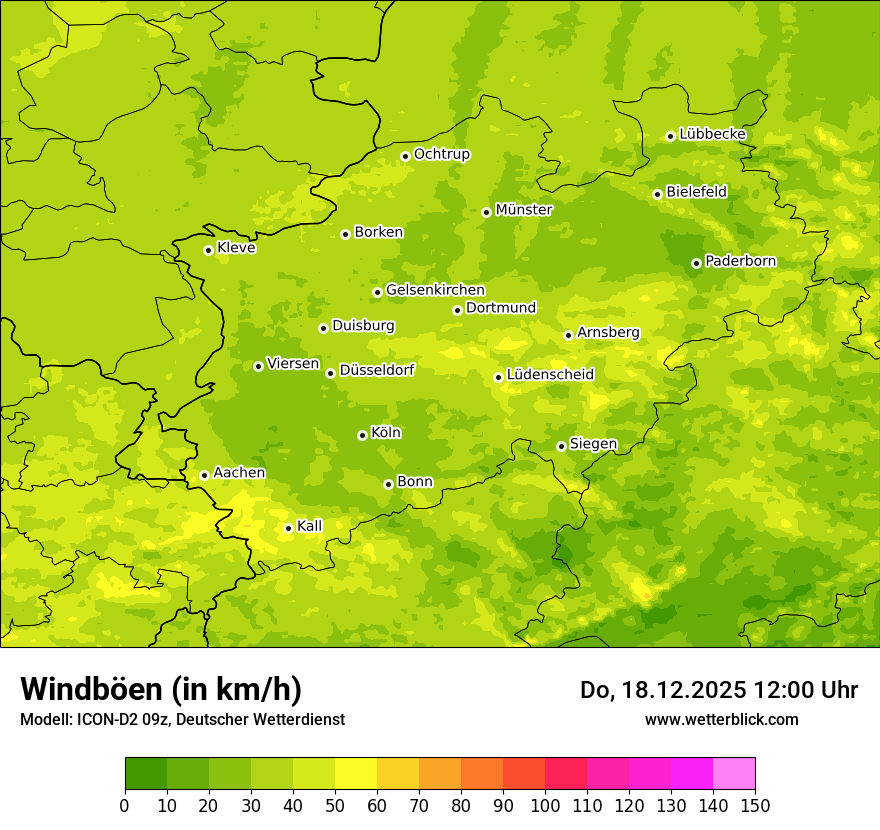 Modellkarten Windgeschwindigkeit