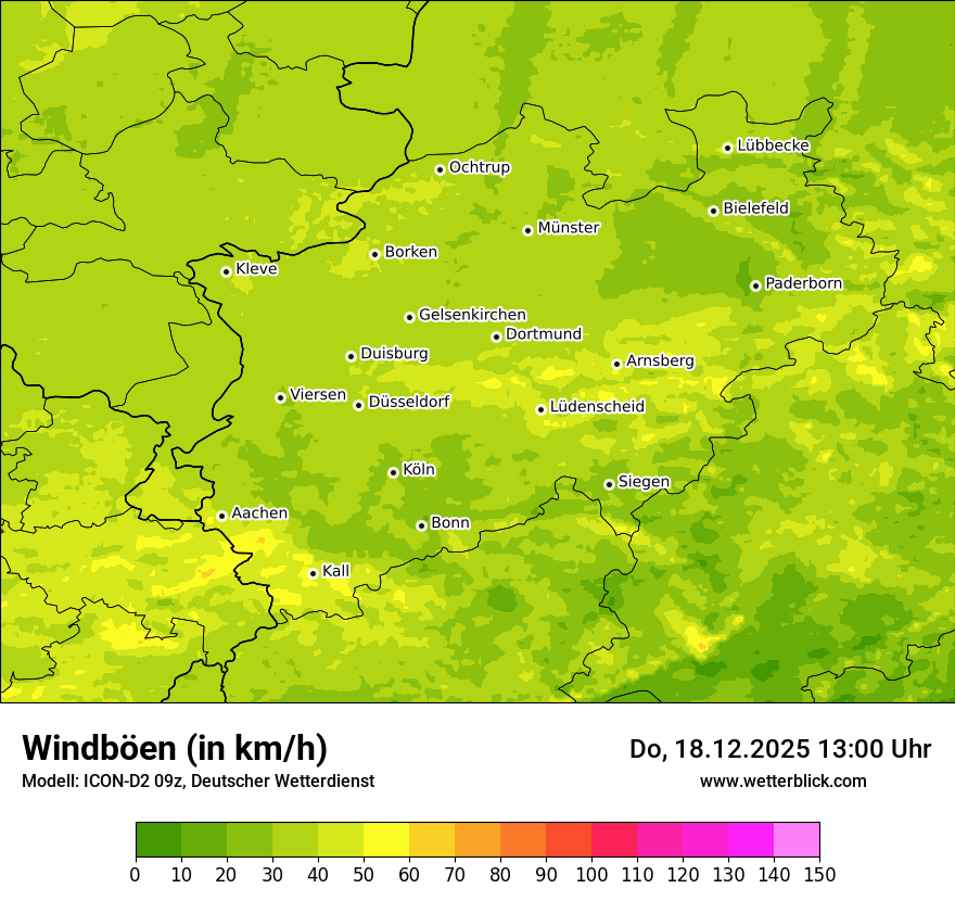 Modellkarten Windgeschwindigkeit