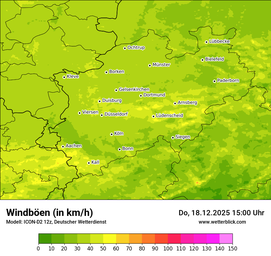 Modellkarten Windgeschwindigkeit