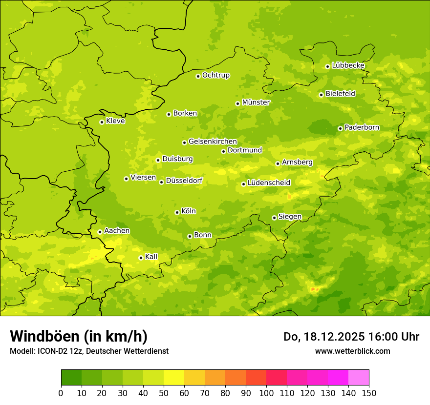 Modellkarten Windgeschwindigkeit