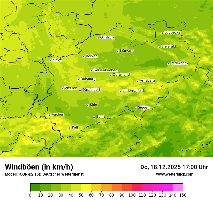 Modellkarten Windgeschwindigkeit