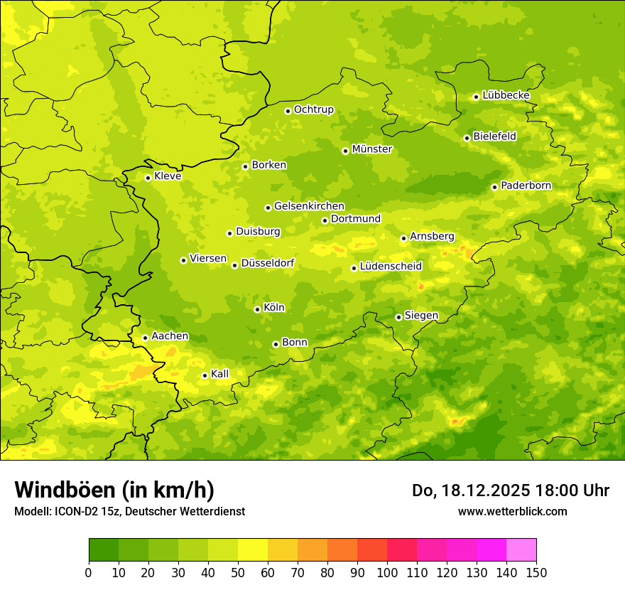 Modellkarten Windgeschwindigkeit