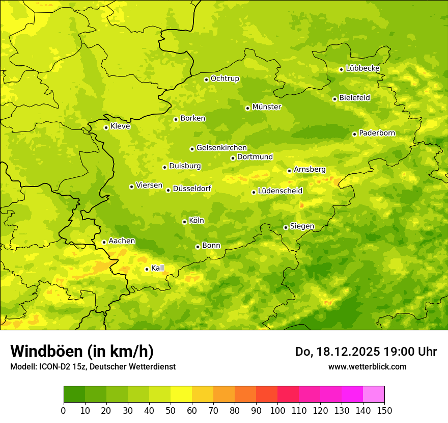 Modellkarten Windgeschwindigkeit