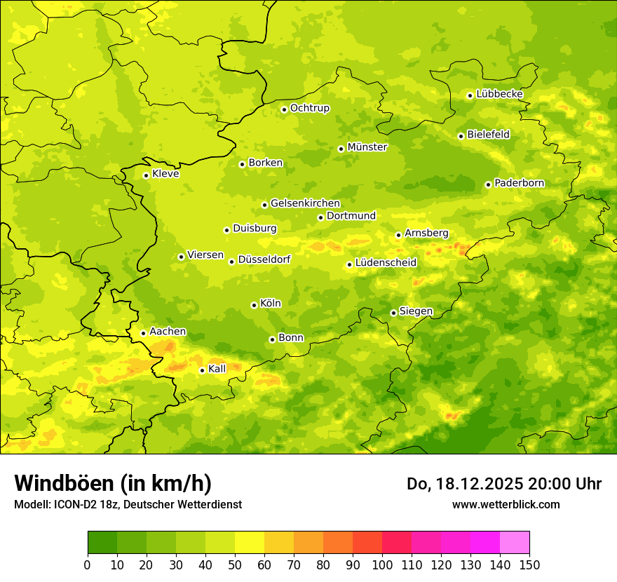 Modellkarten Windgeschwindigkeit