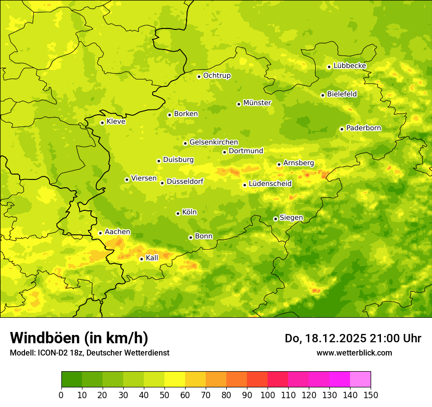 Modellkarten Windgeschwindigkeit