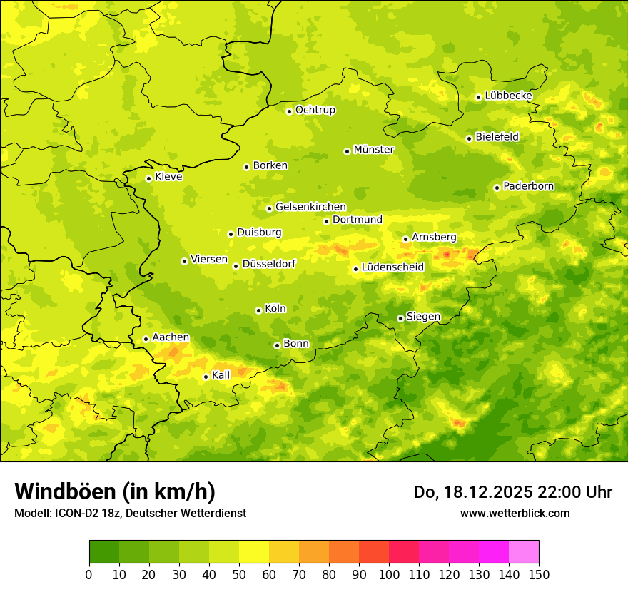 Modellkarten Windgeschwindigkeit