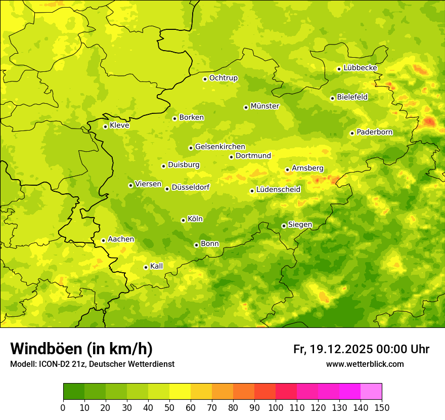 Modellkarten Windgeschwindigkeit