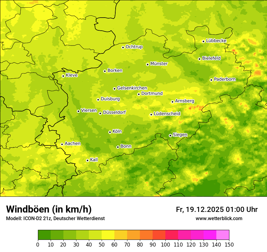 Modellkarten Windgeschwindigkeit