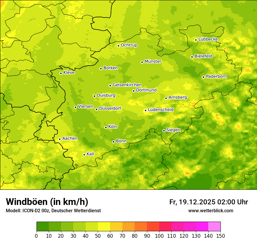 Modellkarten Windgeschwindigkeit