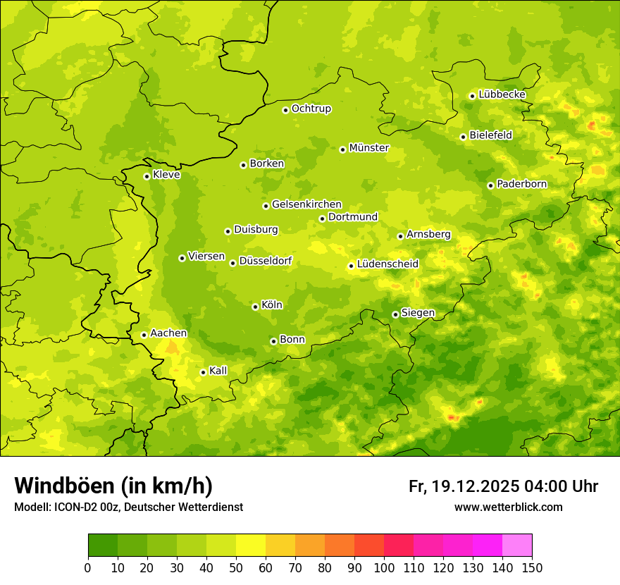 Modellkarten Windgeschwindigkeit