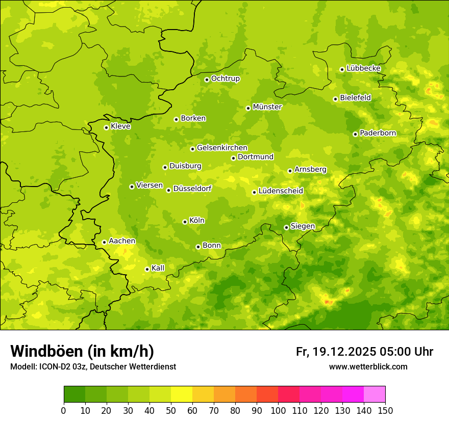 Modellkarten Windgeschwindigkeit