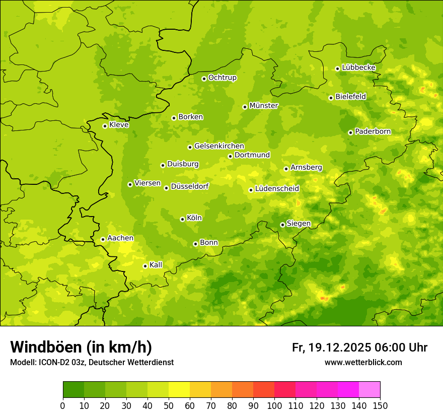 Modellkarten Windgeschwindigkeit