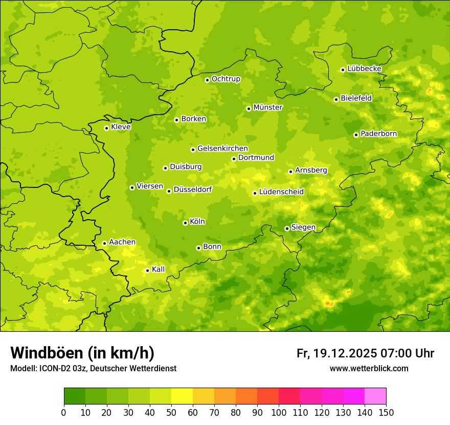 Modellkarten Windgeschwindigkeit