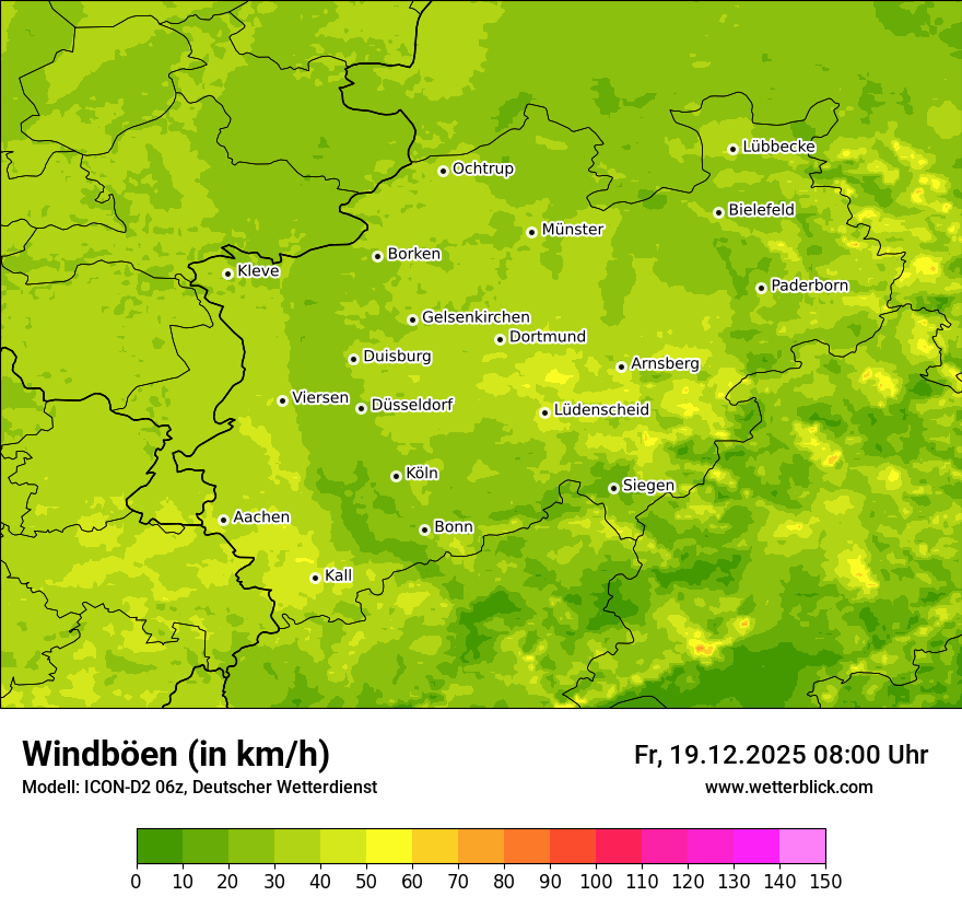 Modellkarten Windgeschwindigkeit
