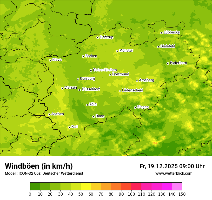 Modellkarten Windgeschwindigkeit