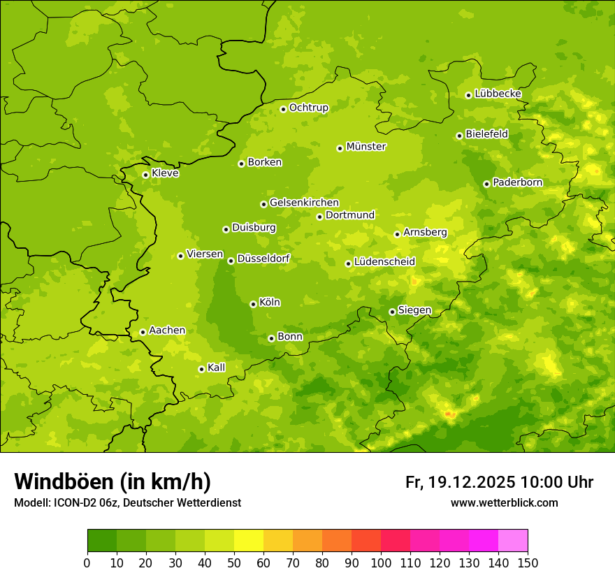 Modellkarten Windgeschwindigkeit