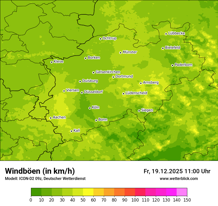 Modellkarten Windgeschwindigkeit