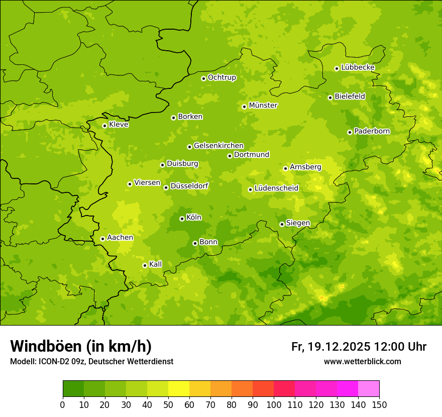 Modellkarten Windgeschwindigkeit