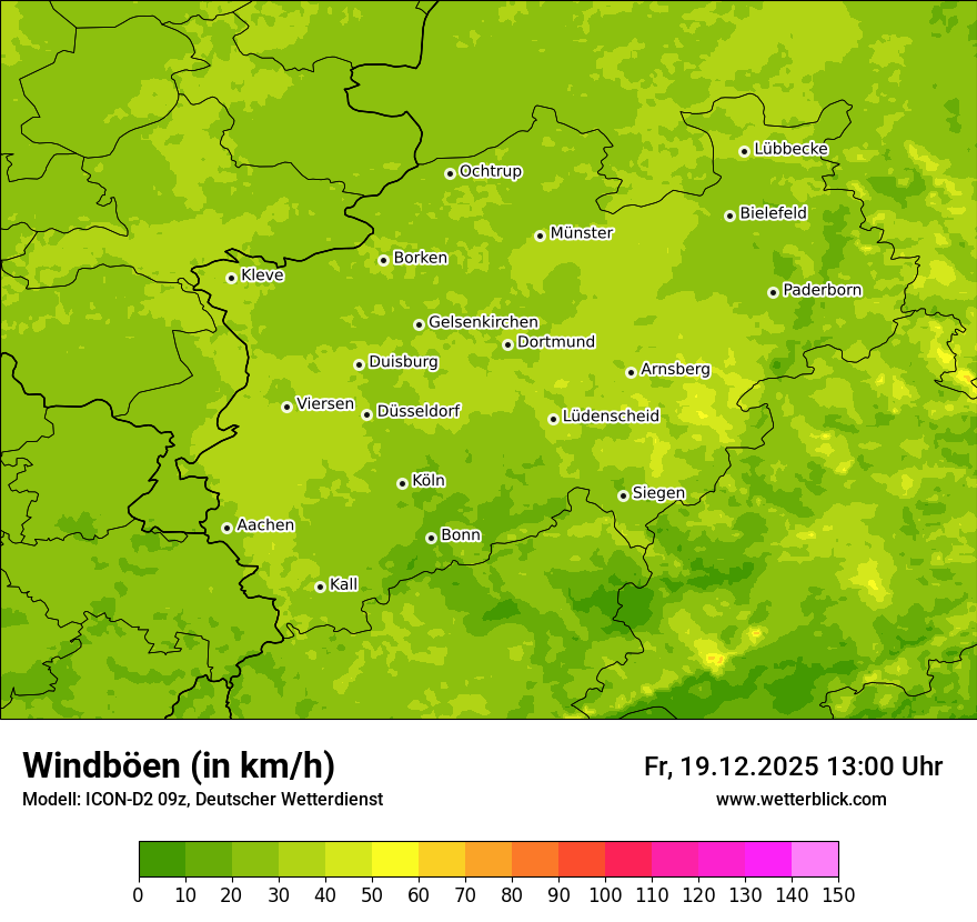 Modellkarten Windgeschwindigkeit