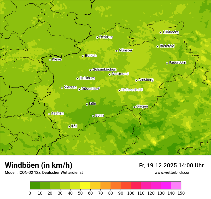 Modellkarten Windgeschwindigkeit