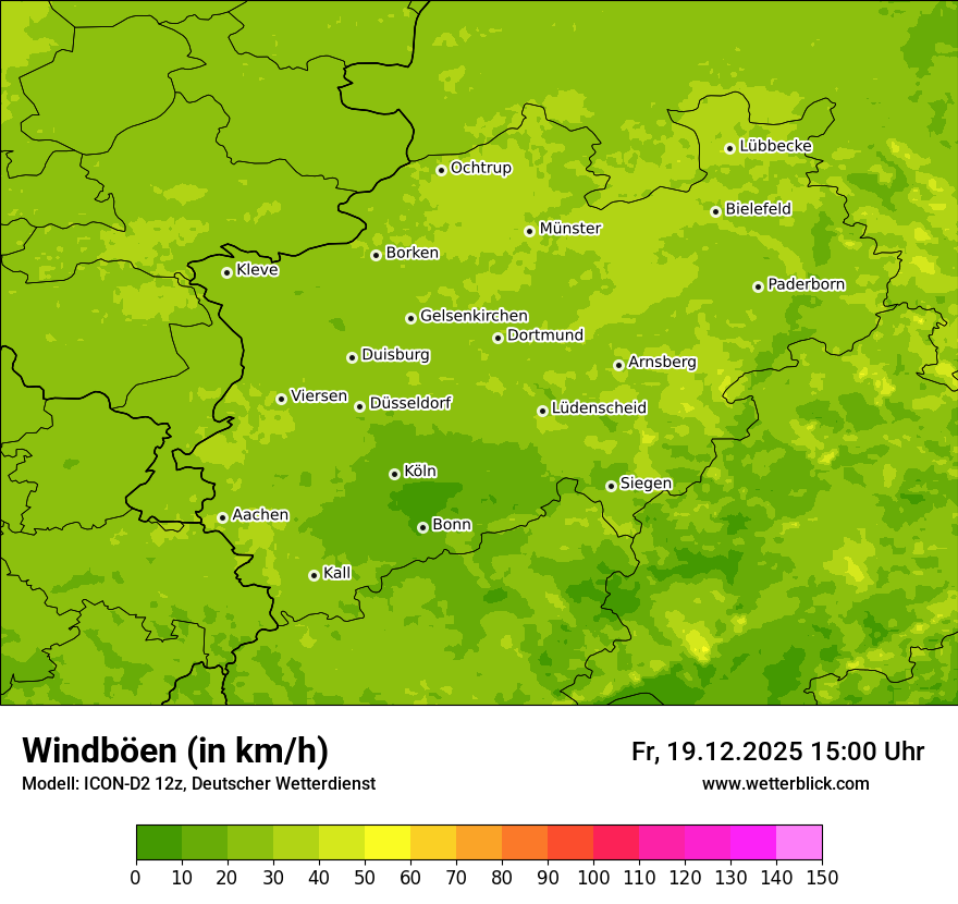 Modellkarten Windgeschwindigkeit