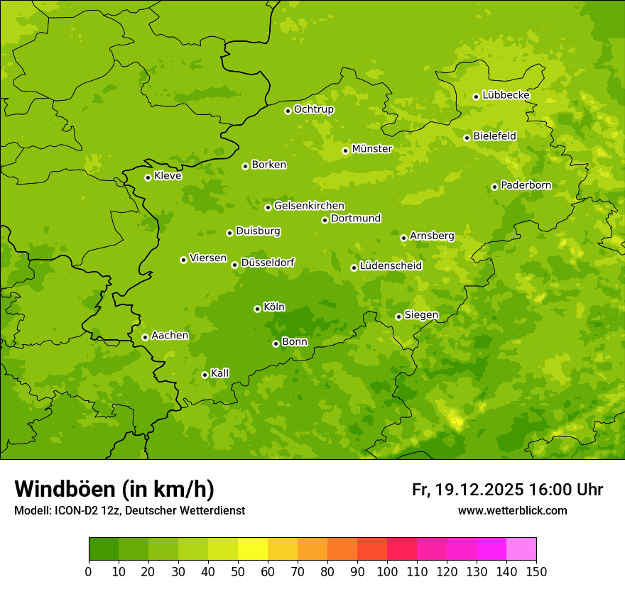 Modellkarten Windgeschwindigkeit
