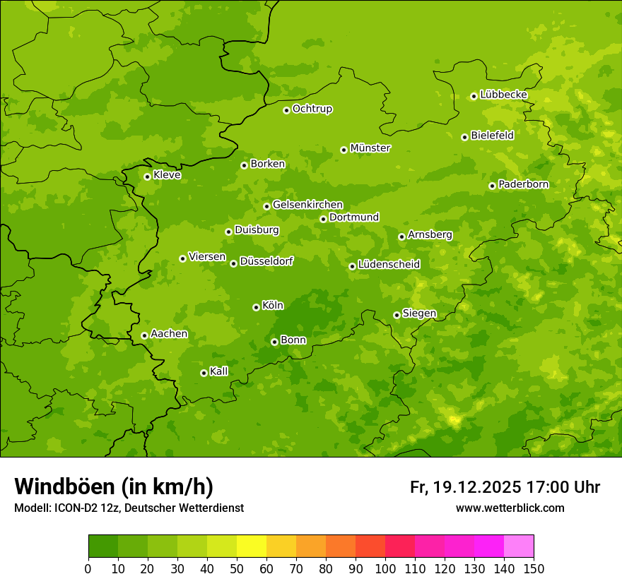 Modellkarten Windgeschwindigkeit