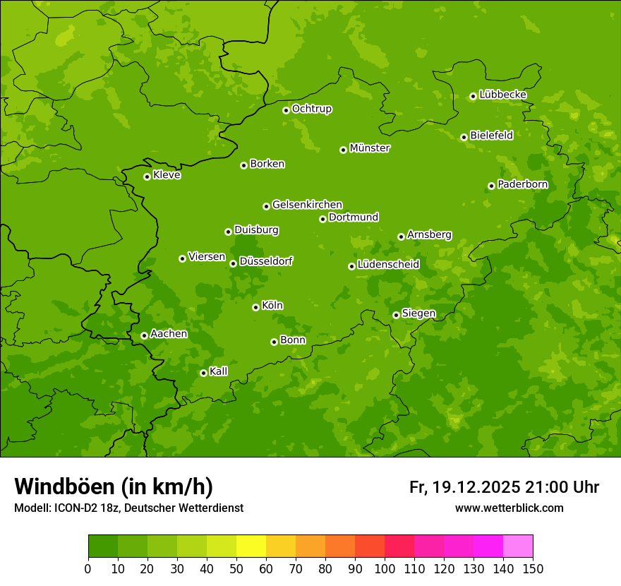 Modellkarten Windgeschwindigkeit