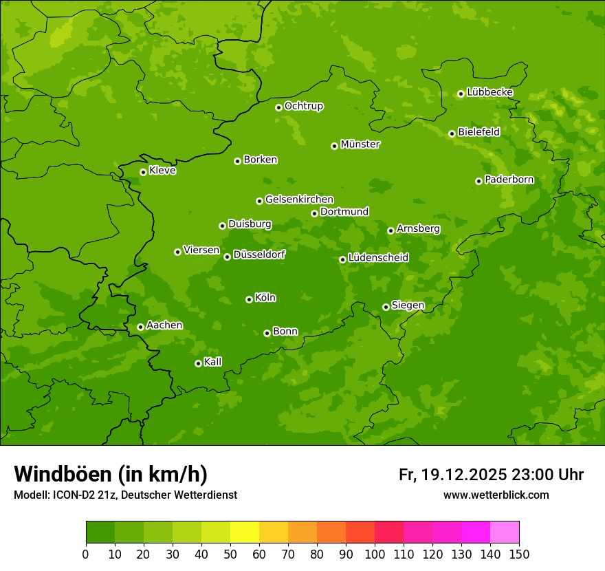 Modellkarten Windgeschwindigkeit