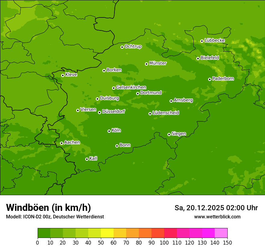 Modellkarten Windgeschwindigkeit