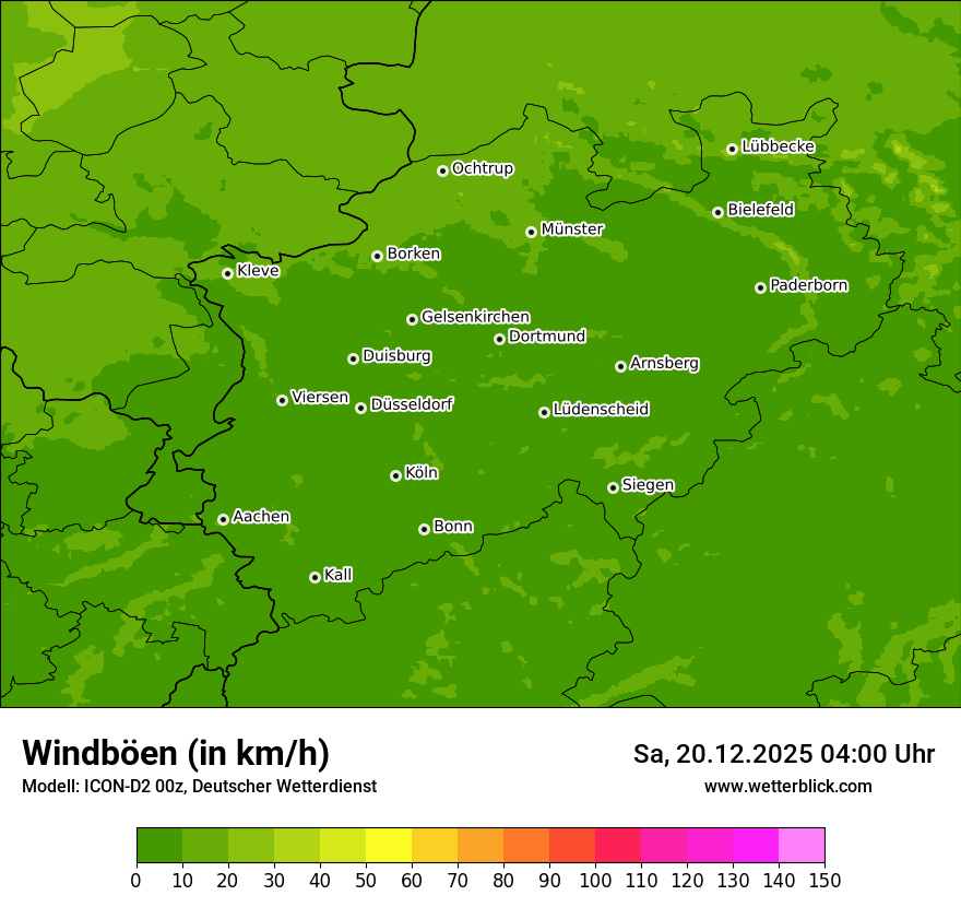 Modellkarten Windgeschwindigkeit