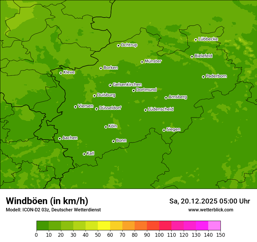 Modellkarten Windgeschwindigkeit