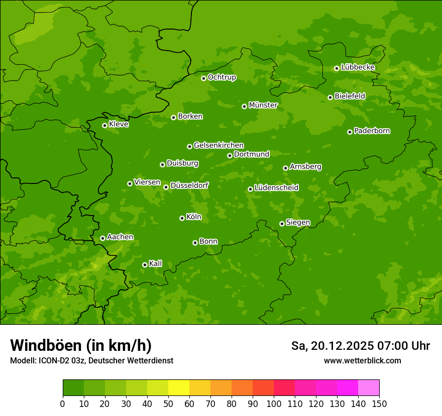 Modellkarten Windgeschwindigkeit