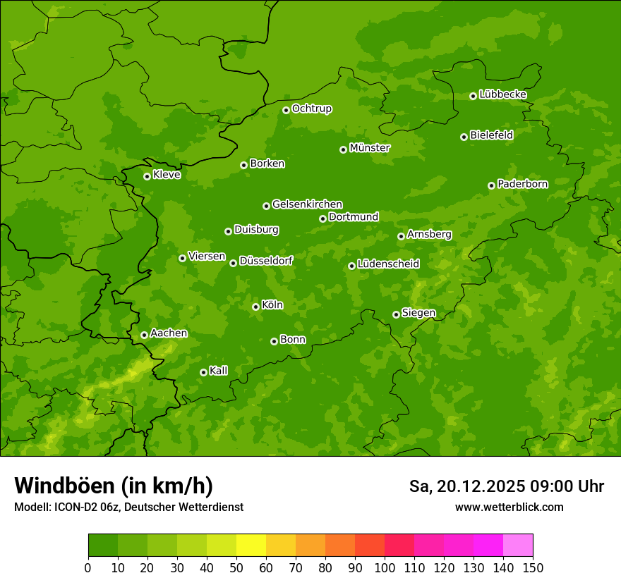 Modellkarten Windgeschwindigkeit