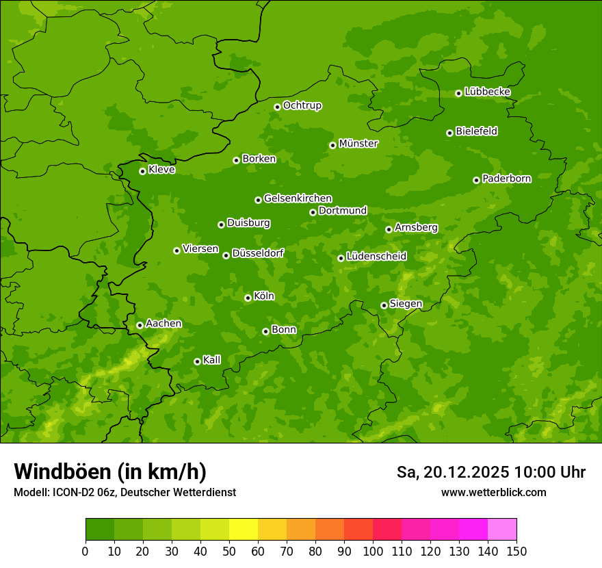 Modellkarten Windgeschwindigkeit