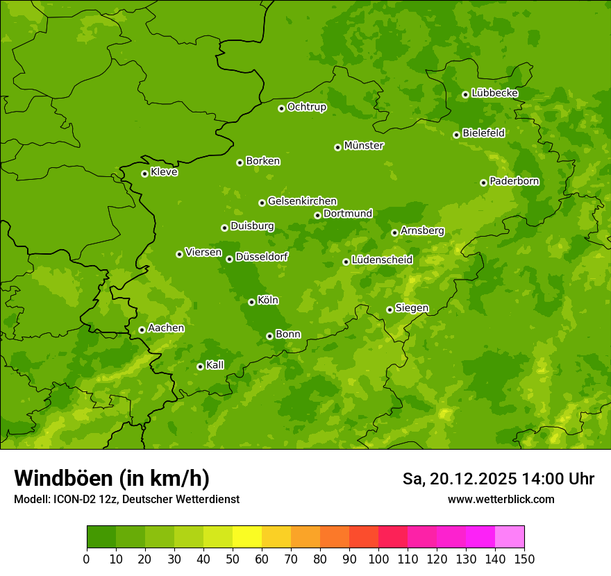 Modellkarten Windgeschwindigkeit